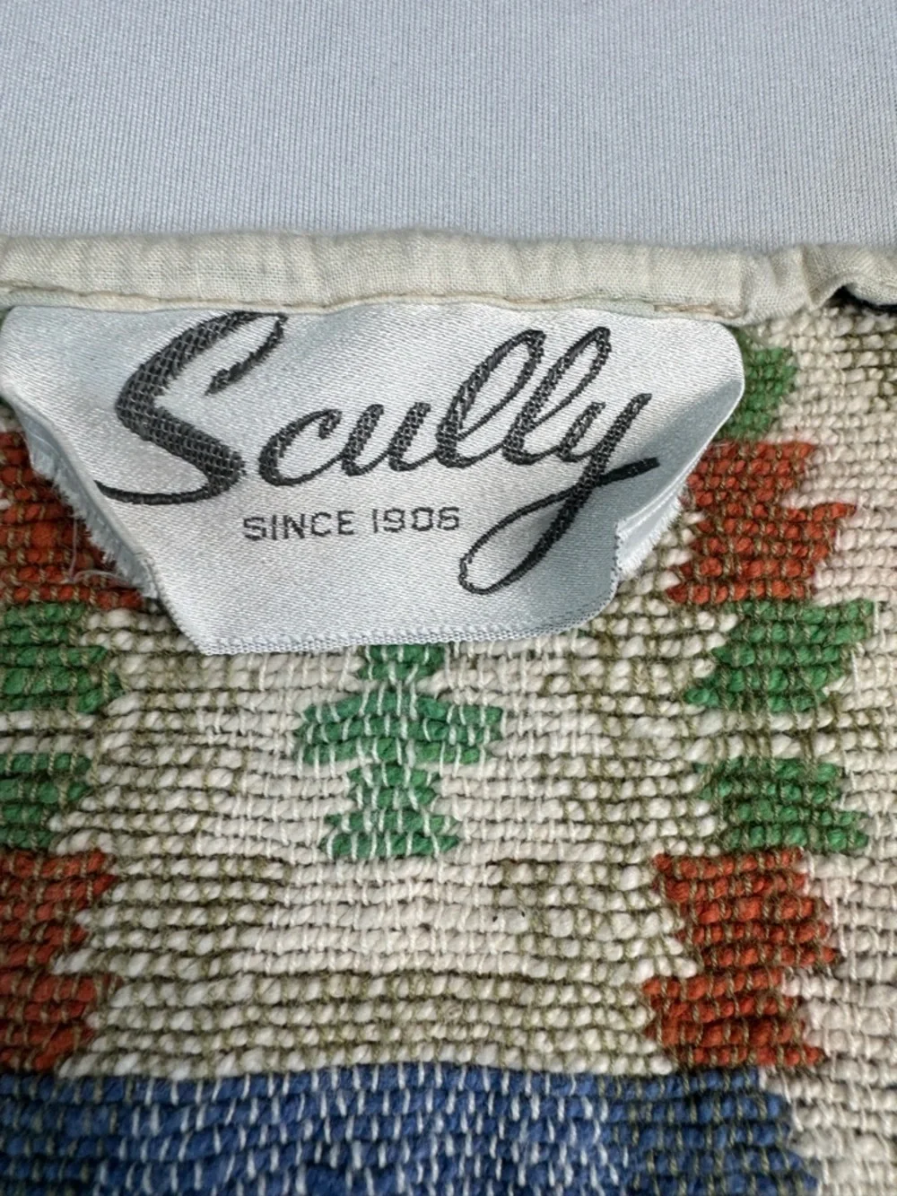 Scully since 1906 Vintage Cream Bolero Green, Blue & Rust Aztec Inspired Western - Picture 3 of 8